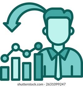 Ícone Incremental de Ilustração de Vetor Sólido