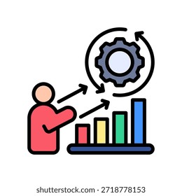 Incremental Progress Icon Lineal Color Vector Illustration