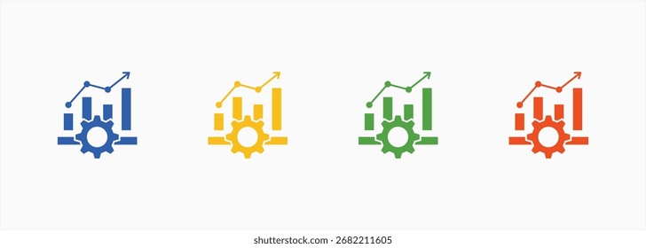 Conjunto de iconos de progreso incremental Color Colección de estilos múltiples