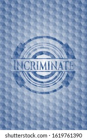 Incriminate blue emblem or badge with abstract geometric pattern background. Vector Illustration. Detailed.