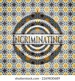 Incriminating arabic badge background. Arabesque decoration. 