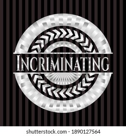 Incriminating silver badge. Vector Illustration. Mosaic. 