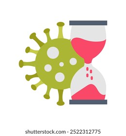 Iconos planos del período de incubación, Ilustración vectorial