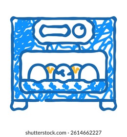 incubator bird farm equipment doodle icon sketch vector. incubator bird farm equipment sign. isolated symbol illustration