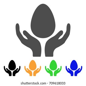 Incubator Care Hands vector pictogram. Style is a flat graphic symbol in grey, black, yellow, blue, green color versions. Designed for web and mobile apps.