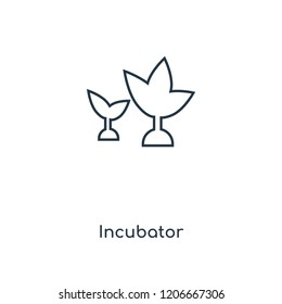 Incubator concept line icon. Linear Incubator concept outline symbol design. This simple element illustration can be used for web and mobile UI/UX.