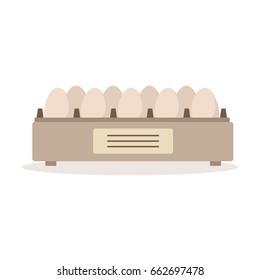 Incubator egg tray, poultry breeding vector Illustration