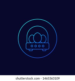 incubator with eggs icon, linear