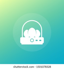 incubator with eggs icon, vector
