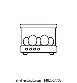 incubator with the eggs, line icon