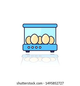 incubator with the eggs, vector outlined icon