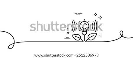 Incubator line icon. Continuous one line with curl. Incubate business sign. Startup technology symbol. Incubator single outline ribbon. Loop curve pattern. Vector