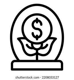 Incubator Money Plant Icon Outline Vector. Success Finance. Creative Service