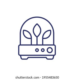 incubator with plants line icon