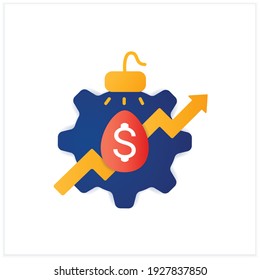 Incubator services flat icon. Favorable environment for new businesses. Pointers grow up. Business concept. 3d vector illustration