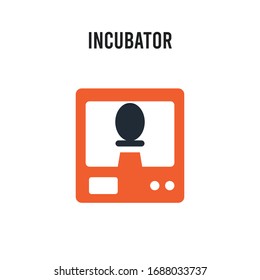 Incubator vector icon on white background. Red and black colored Incubator icon. Simple element illustration sign symbol EPS