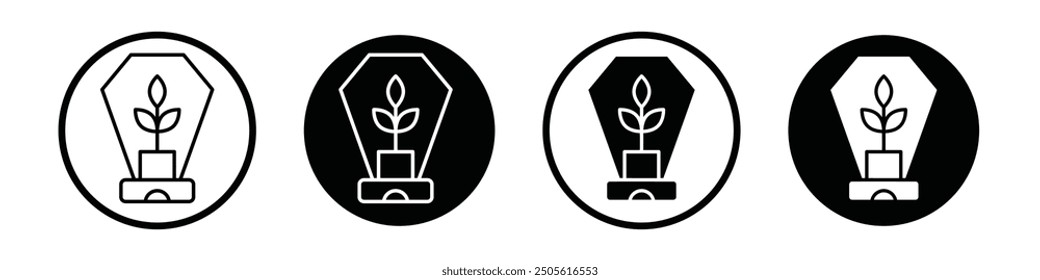 Conjunto de iconos de Vector de incubadora con estilo relleno y delineado en negro.