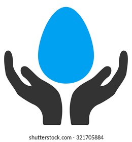 Incubator vector icon. Style is bicolor flat symbol, blue and gray colors, rounded angles, white background.