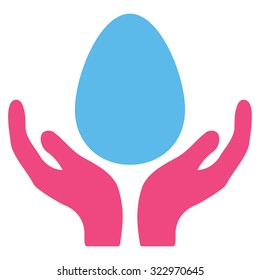 Incubator vector icon. Style is bicolor flat symbol, pink and blue colors, rounded angles, white background.