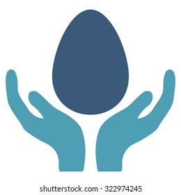 Incubator vector icon. Style is bicolor flat symbol, cyan and blue colors, rounded angles, white background.