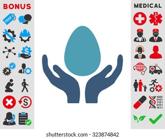 Incubator vector icon. Style is bicolor flat symbol, cyan and blue colors, rounded angles, white background.
