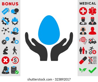 Incubator vector icon. Style is bicolor flat symbol, blue and gray colors, rounded angles, white background.
