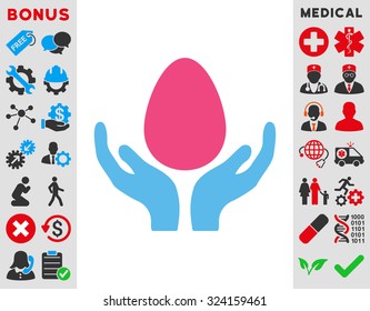 Incubator vector icon. Style is bicolor flat symbol, pink and blue colors, rounded angles, white background.