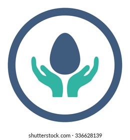 Incubator vector icon. Style is bicolor flat rounded symbol, cobalt and cyan colors, rounded angles, white background.