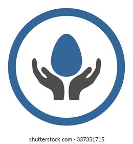 Incubator vector icon. Style is bicolor flat rounded symbol, cobalt and gray colors, rounded angles, white background.