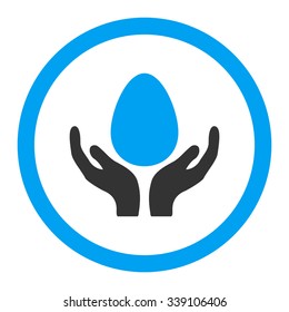 Incubator vector icon. Style is bicolor flat rounded symbol, blue and gray colors, rounded angles, white background.