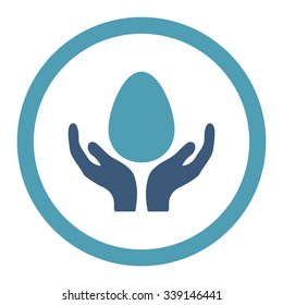 Incubator vector icon. Style is bicolor flat rounded symbol, cyan and blue colors, rounded angles, white background.