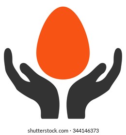 Incubator vector icon. Style is bicolor flat symbol, orange and gray colors, rounded angles, white background.