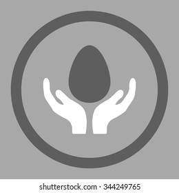 Incubator vector icon. Style is bicolor flat rounded symbol, dark gray and white colors, rounded angles, silver background.