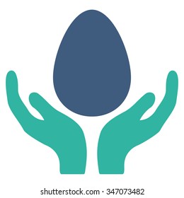 Incubator vector icon. Style is bicolor flat symbol, cobalt and cyan colors, rounded angles, white background.