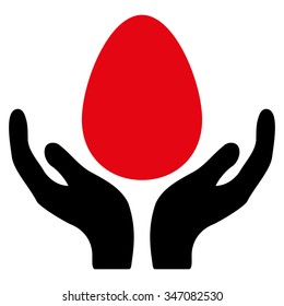 Incubator vector icon. Style is bicolor flat symbol, intensive red and black colors, rounded angles, white background.