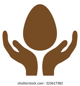 Incubator vector icon. Style is flat symbol, brown color, rounded angles, white background.