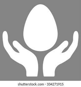 Incubator vector icon. Style is flat symbol, white color, rounded angles, gray background.