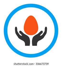 Incubator vector icon. Style is flat rounded symbol, bright colors, rounded angles, white background.