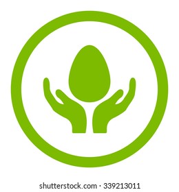 Incubator vector icon. Style is flat rounded symbol, eco green color, rounded angles, white background.