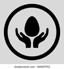 Incubator vector icon. Style is flat rounded symbol, black color, rounded angles, light gray background.
