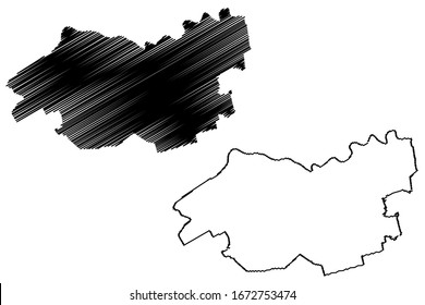 Incukalns Municipality (Republic of Latvia, Administrative divisions of Latvia, Municipalities and their territorial units) map vector illustration, scribble sketch Incukalns map