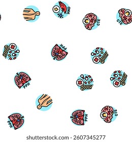 incurable disease doctor patient vector seamless pattern thin line illustration
