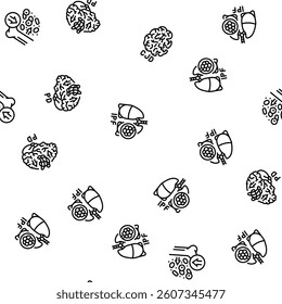 incurable disease doctor patient vector seamless pattern thin line illustration