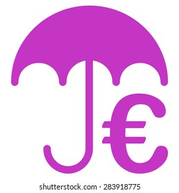 Incurance from BiColor Euro Banking Icon Set. Vector style: flat, violet symbol, rounded angles, white background.