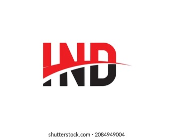 IND Letter Initial Logo Design Vector Illustration