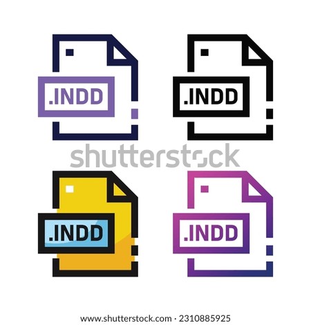 INDD file icon design in four variation color