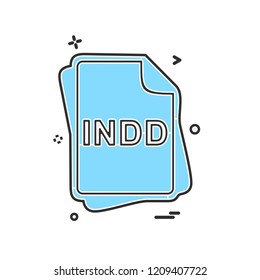 INDD file type icon design vector