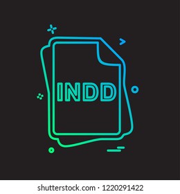 INDD file type icon design vector