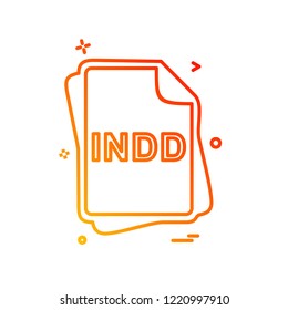 INDD file type icon design vector