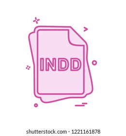 INDD file type icon design vector